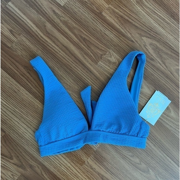 BECCA Blue Banded Triangle Bikini Top - Picture 2 of 16